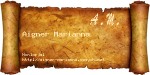 Aigner Marianna névjegykártya